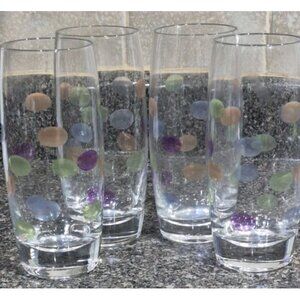 SET OF (4) VINTAGE BLOCK "CABARET" GLASS TUMBLER GLASSES  Discnt'd